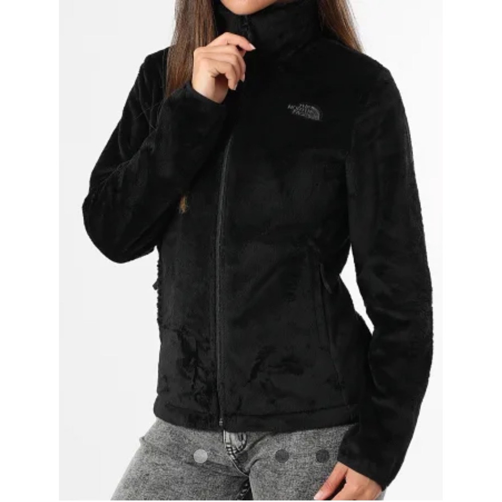 The North Face Womens XS Black Fleece Full‎ Zip Jacket Circular Design